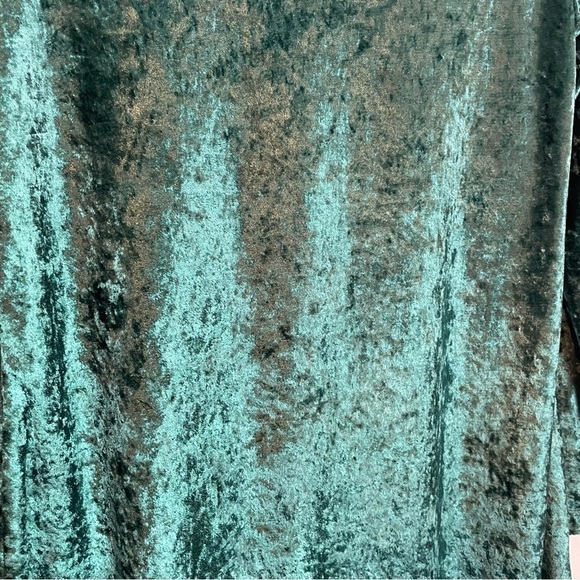 Vintage Cartesian Sport Green Velour Mock Neck Long Sleeve Dress Sz.S - Picture 7 of 10